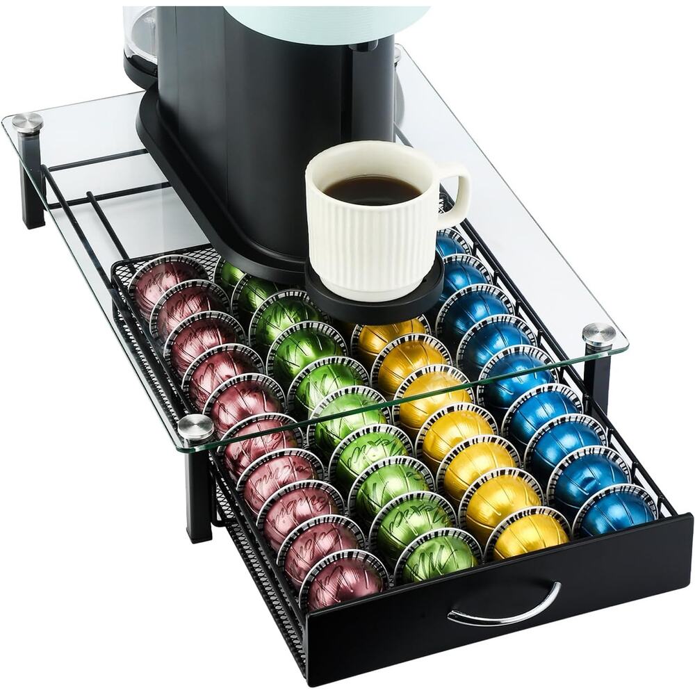FlagShip Vertuo Pod Holder with Tempered Glass Top